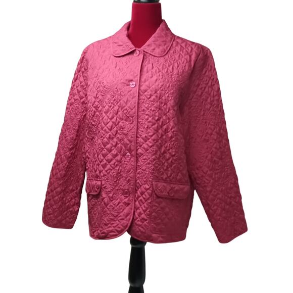 Alfred Dunner Jackets & Blazers - Alfred Dunner Women's Sz 18 pink jacket & Blazer Button down Quilted jacket EUC